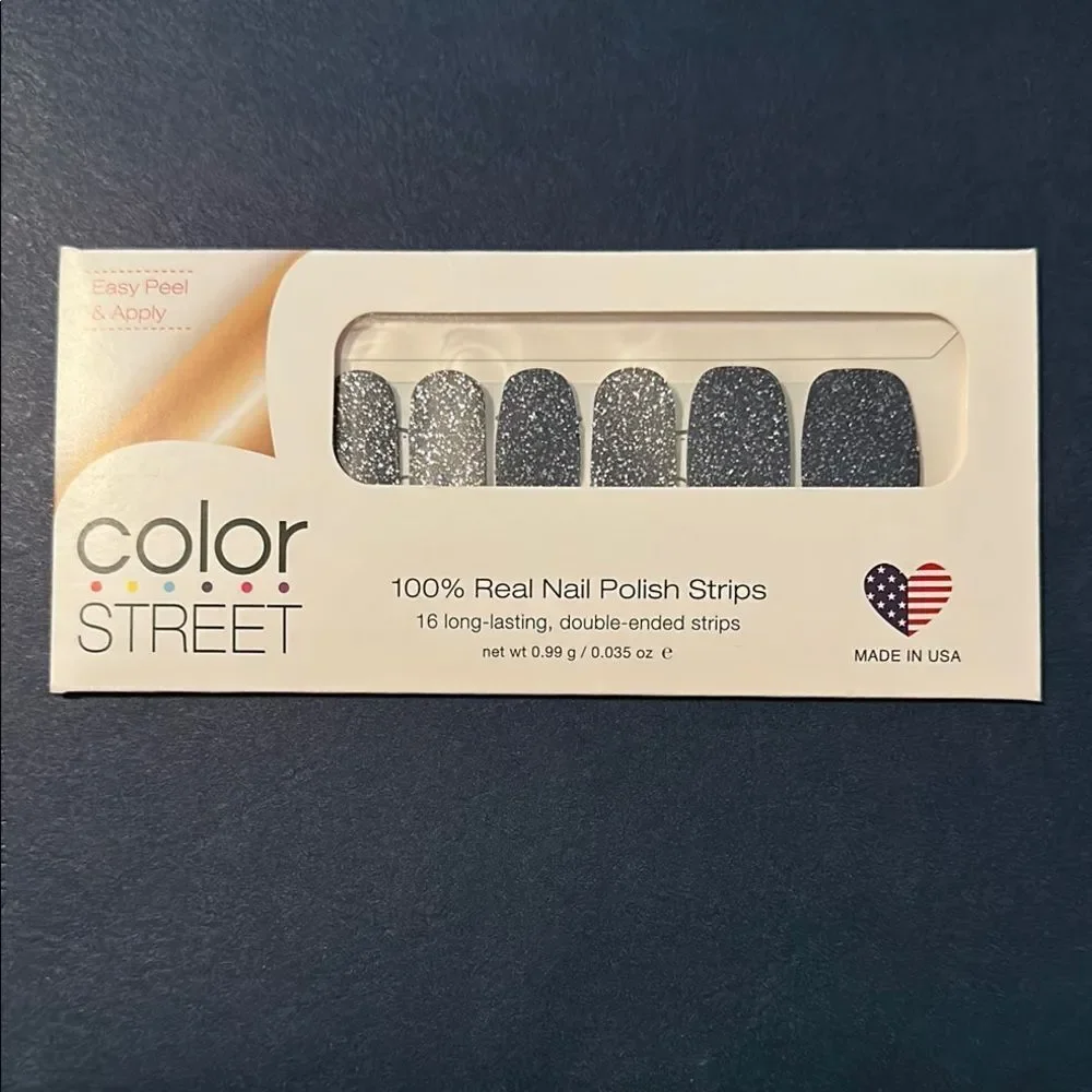 Moon river  Color Street Silver Glitter Press-On Nails. Moon river